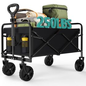 Foldable Trolley - 440-pound Foldable Extra-long Heavy-duty Multi-functional Vehicle With Wheels (Option: Black)